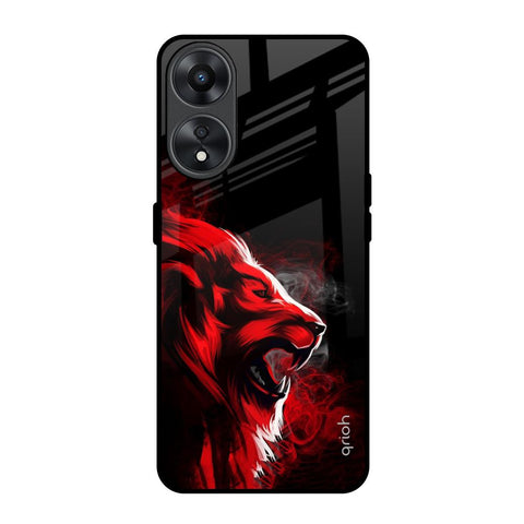 Red Angry Lion Glossy Case for Oppo A78 5G