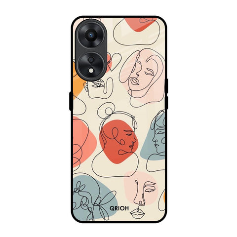 Abstract Faces Glossy Case for Oppo A78 5G