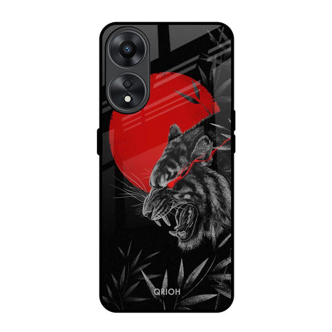 Red Moon Tiger Glossy Case for Oppo A78 5G