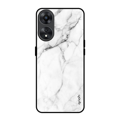 Modern White Marble Glossy Case for Oppo A78 5G