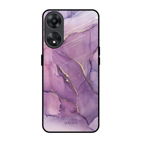 Purple Gold Marble Glossy Case for Oppo A78 5G