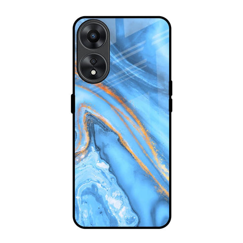 Vibrant Blue Marble Glossy Case for Oppo A78 5G