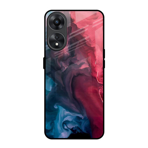 Blue & Red Smoke Glossy Case for Oppo A78 5G