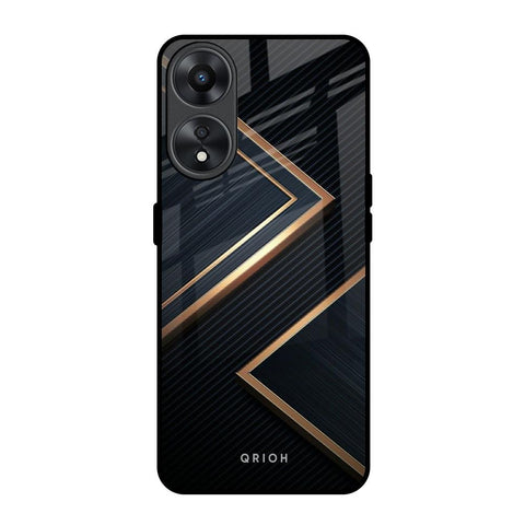 Sleek Golden & Navy Glossy Case for Oppo A78 5G