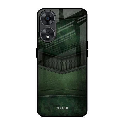 Green Leather Glossy Case for Oppo A78 5G