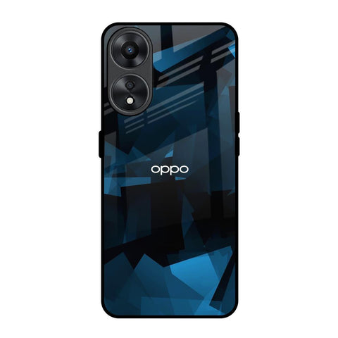 Polygonal Blue Box Glossy Case For Oppo A78 5G