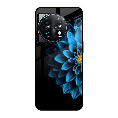 Half Blue Flower Glossy Case for OnePlus 11 5G