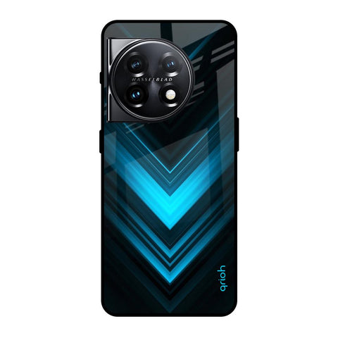 Vertical Blue Arrow Glossy Case For OnePlus 11 5G
