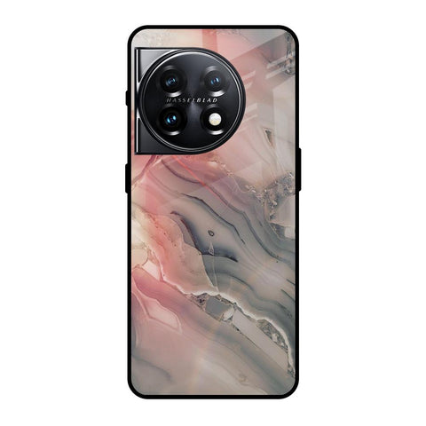Pink And Grey Marble Glossy Case For OnePlus 11 5G
