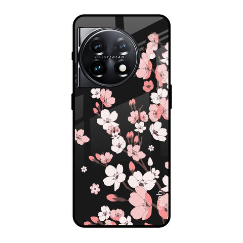 Black Cherry Blossom Glossy Case for OnePlus 11 5G