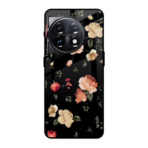 Black Spring Floral Glossy Case for OnePlus 11 5G