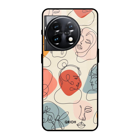 Abstract Faces Glossy Case for OnePlus 11 5G
