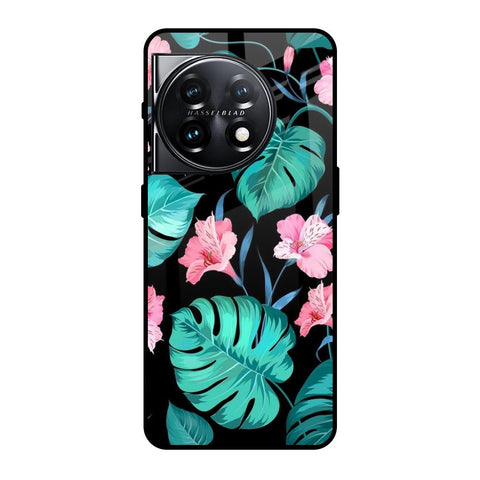 Tropical Leaves & Pink Flowers Glossy case for OnePlus 11 5G