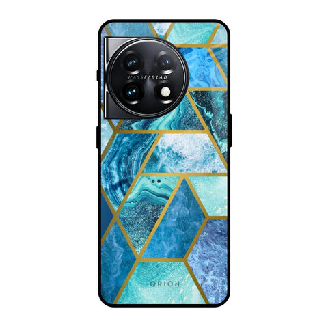 Turquoise Geometrical Marble Glossy Case for OnePlus 11 5G