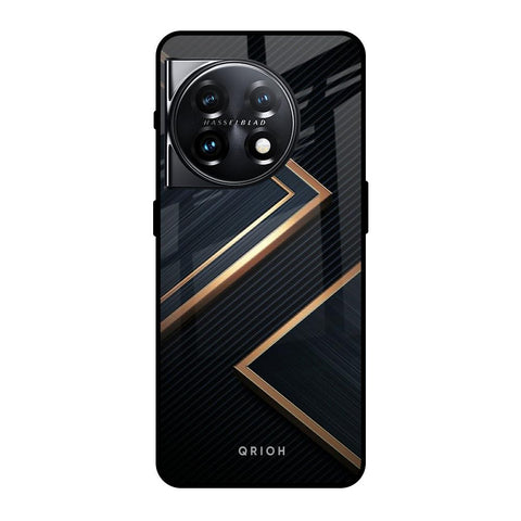 Sleek Golden & Navy Glossy Case for OnePlus 11 5G