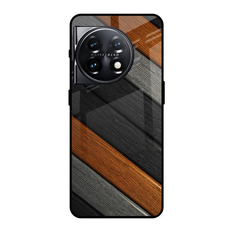 Tri Color Wood Glossy Case for OnePlus 11 5G