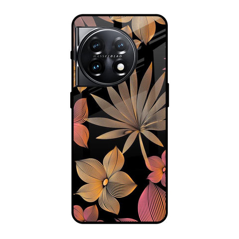 Lines Pattern Flowers Glossy Case for OnePlus 11 5G