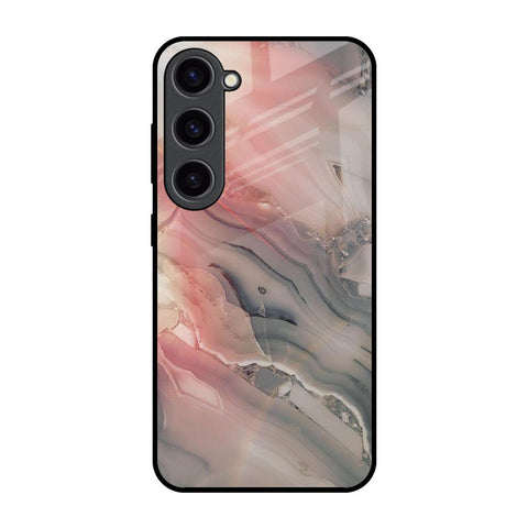 Pink And Grey Marble Glossy Case For Samsung Galaxy S23 5G