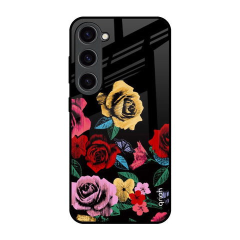 Floral Decorative Glossy Case For Samsung Galaxy S23 5G