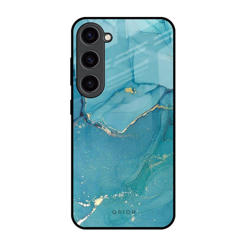 Blue Golden Glitter Glossy Case for Samsung Galaxy S23 5G