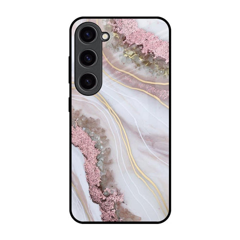 Pink & Gold Gllitter Marble Glossy Case for Samsung Galaxy S23 5G
