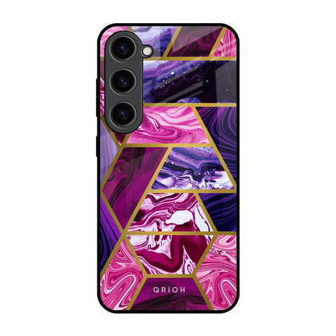 Electroplated Geometric Marble Glossy Case for Samsung Galaxy S23 5G