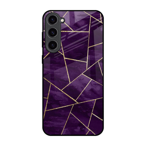Geometric Purple Glossy Case For Samsung Galaxy S23 Plus 5G