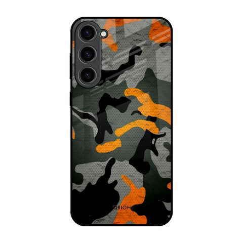 Camouflage Orange Glossy Case For Samsung Galaxy S23 Plus 5G