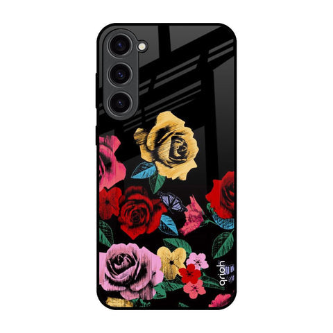 Floral Decorative Glossy Case For Samsung Galaxy S23 Plus 5G