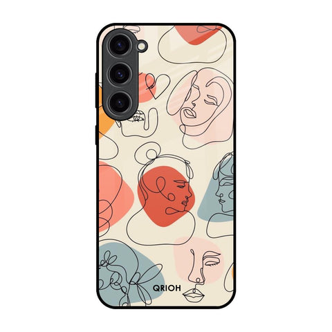 Abstract Faces Glossy Case for Samsung Galaxy S23 Plus 5G