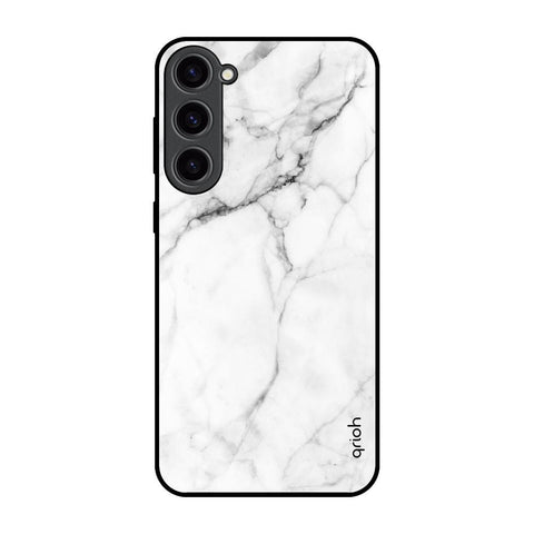 Modern White Marble Glossy Case for Samsung Galaxy S23 Plus 5G