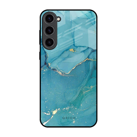 Blue Golden Glitter Glossy Case for Samsung Galaxy S23 Plus 5G