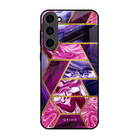 Electroplated Geometric Marble Glossy Case for Samsung Galaxy S23 Plus 5G