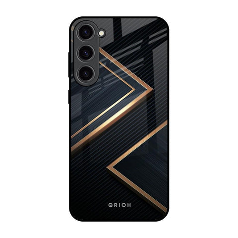 Sleek Golden & Navy Glossy Case for Samsung Galaxy S23 Plus 5G