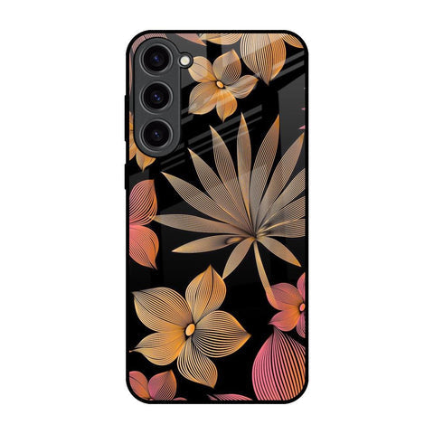 Lines Pattern Flowers Glossy Case for Samsung Galaxy S23 Plus 5G
