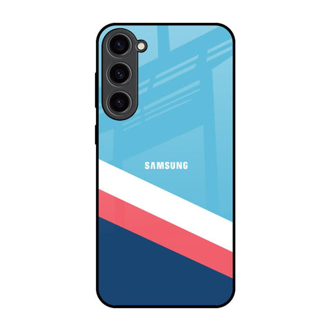 Pink & White Stripes Glossy Case For Samsung Galaxy S23 Plus 5G