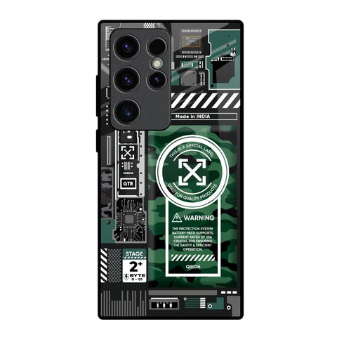 Green Camo Circuit Glossy Case for Samsung Galaxy S23 Ultra 5G