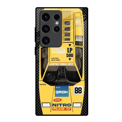Yellow Racing Car Glossy Case for Samsung Galaxy S23 Ultra 5G