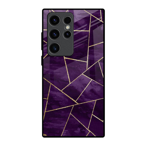 Geometric Purple Glossy Case For Samsung Galaxy S23 Ultra 5G