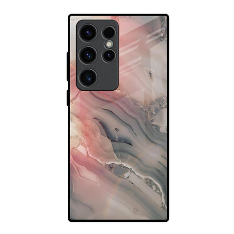 Pink And Grey Marble Glossy Case For Samsung Galaxy S23 Ultra 5G