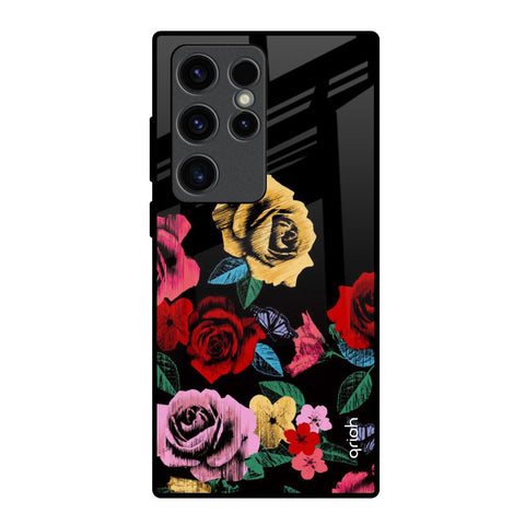 Floral Decorative Glossy Case For Samsung Galaxy S23 Ultra 5G