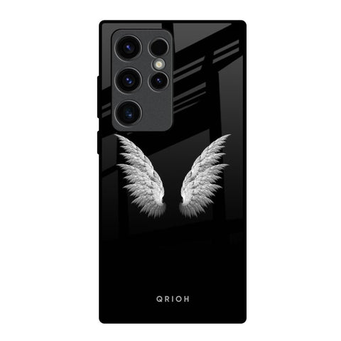 White Angel Wings Glossy Case for Samsung Galaxy S23 Ultra 5G