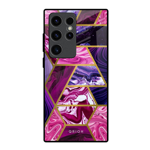 Electroplated Geometric Marble Glossy Case for Samsung Galaxy S23 Ultra 5G