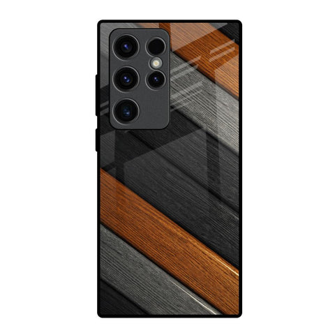 Tri Color Wood Glossy Case for Samsung Galaxy S23 Ultra 5G