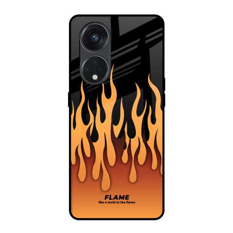 Fire Flame Glossy Case for Oppo Reno8T 5G