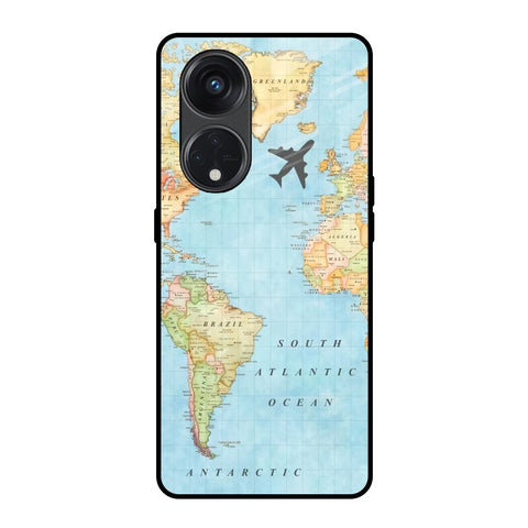 Travel Map Glossy Case for Oppo Reno8T 5G