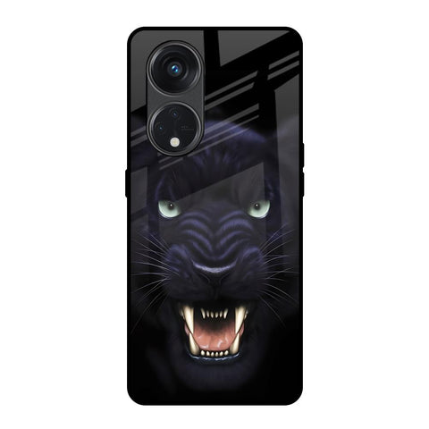 Angry Black Leopard Glossy Case for Oppo Reno8T 5G