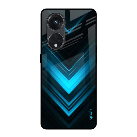 Vertical Blue Arrow Glossy Case For Oppo Reno8T 5G