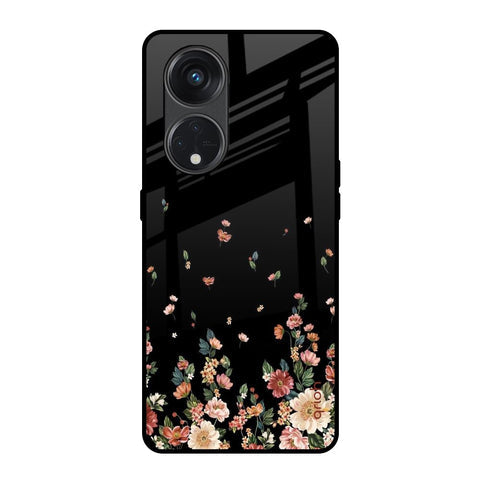 Floating Floral Print Glossy Case for Oppo Reno8T 5G