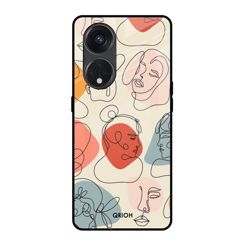 Abstract Faces Glossy Case for Oppo Reno8T 5G